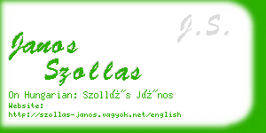 janos szollas business card